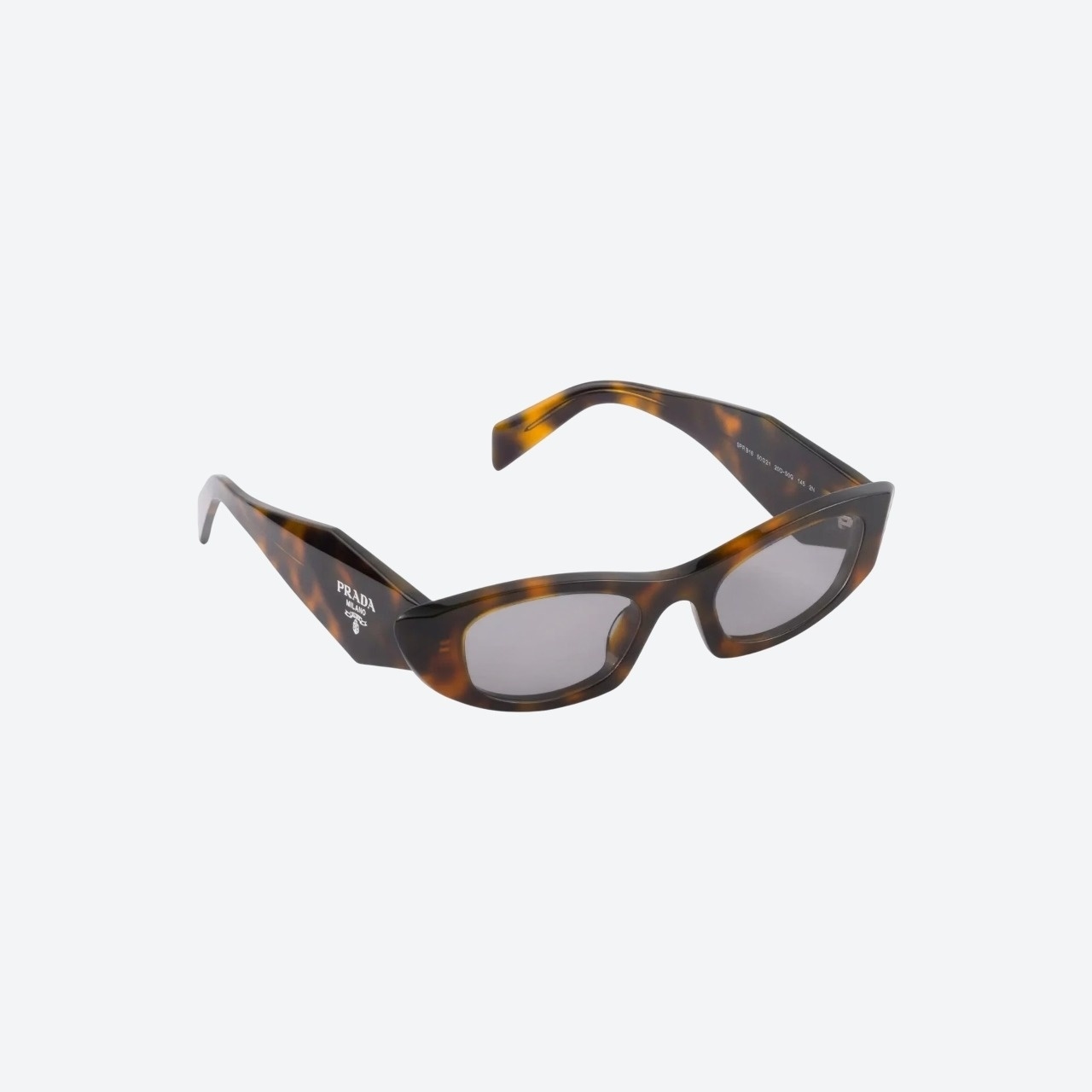 Prada Symbole cat-eye sunglasses in tortoiseshell with slate gray lenses